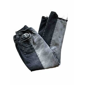 GRLFRND  Helena Superstition Straight Leg High Waist Jeans Black & Gray 28